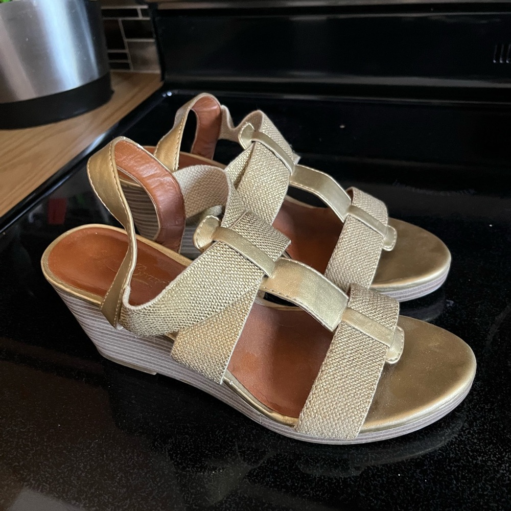 Gold Wedge Sandals